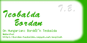 teobalda bordan business card